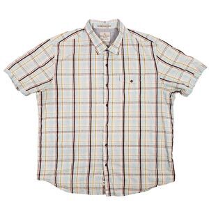 Tommy Bahama Jeans Plaid Camp‎ Shirt Mens XL Light Blue Island Modern Fit Aloha